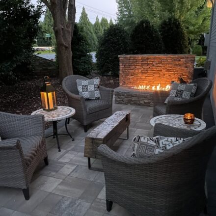 The Stone Man Hardscape Custom Fireplace Feature